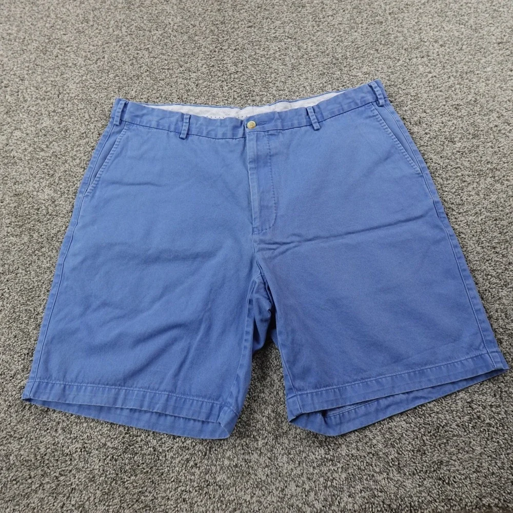 Peter Millar Shorts Mens 40 Blue Chino Golf Pima Cotton Casual Preppy Flat Front